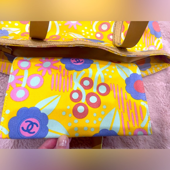 Chanel Floral Pattern Canvas Tote - Picture 12 of 15